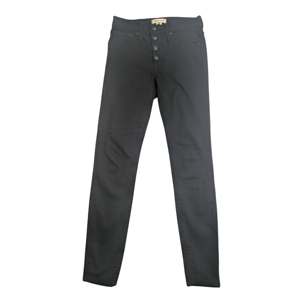 Madewell 9" Mid-Rise Skinny Jeans Skinny Black Button Fly Womens